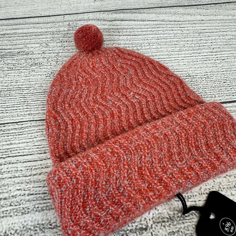 Allbirds Smallbirds Toddler Coral & Purple 100% Merino Wool Pom Beanie Size S/M
